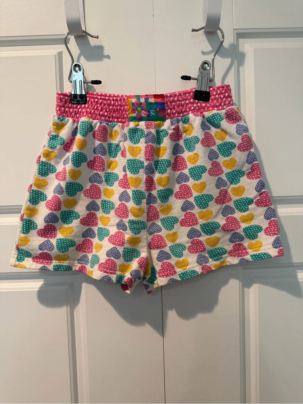 Vintage 90s Gymboree Heart Boxer Style Lounger Girls Shorts Size Large